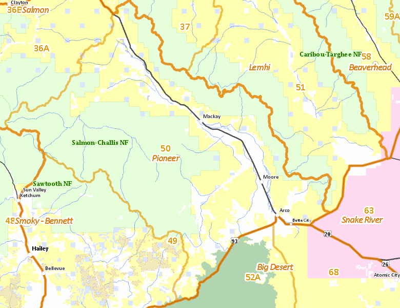 Map of Hunt Area