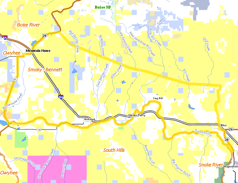 Map of Hunt Area